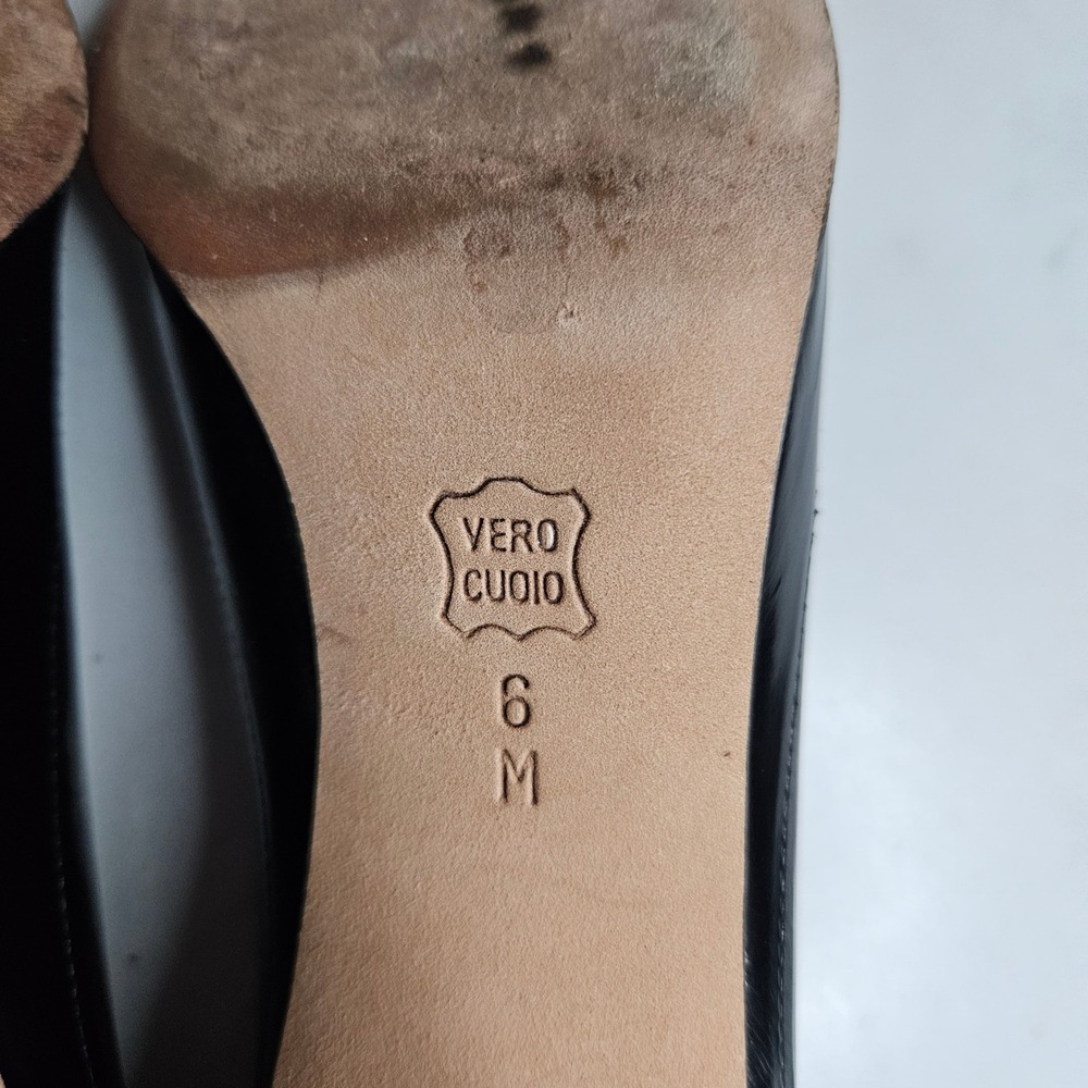 Vaneli Black Leather Pointed Toe Kitten Heel Pumps Womens Size 6M Vero Cuoio - Picture 8 of 16